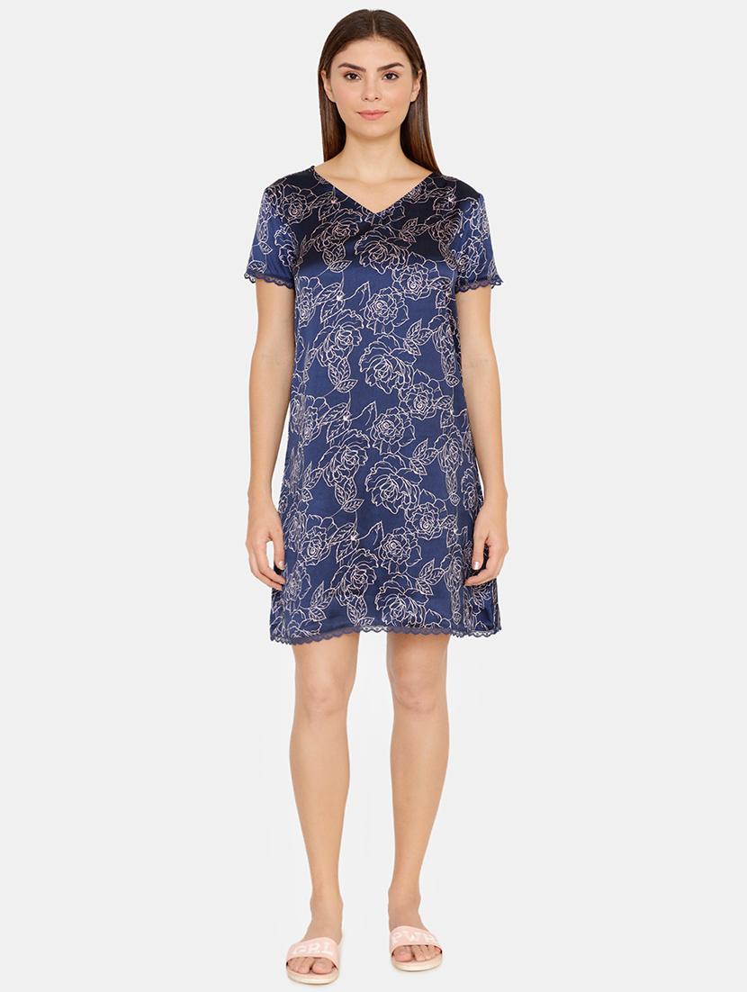 v neck floral nighty - 16654421 - Zoom Image - 4