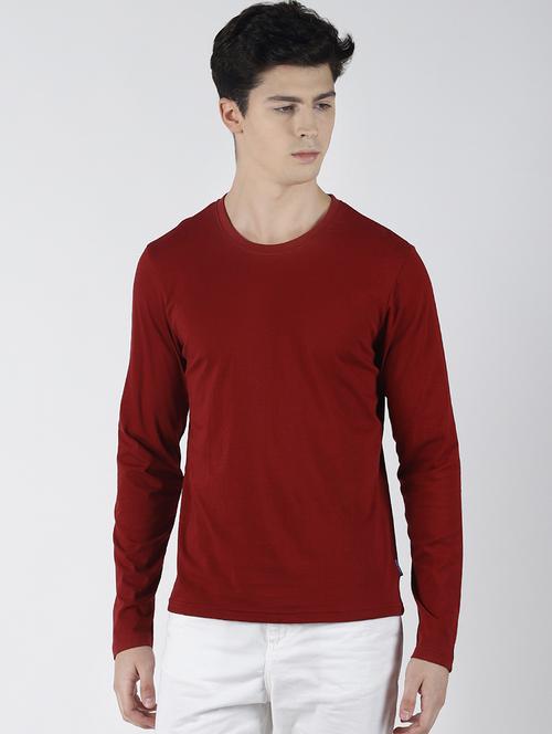 maroon solid t-shirt - 16654606 - Very Small Image - 1