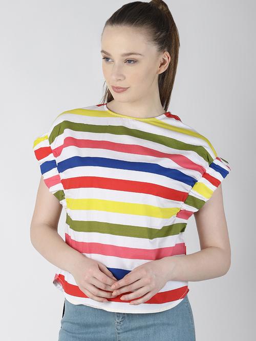 crew neck striped top - 16654616 - Standard Image - 1