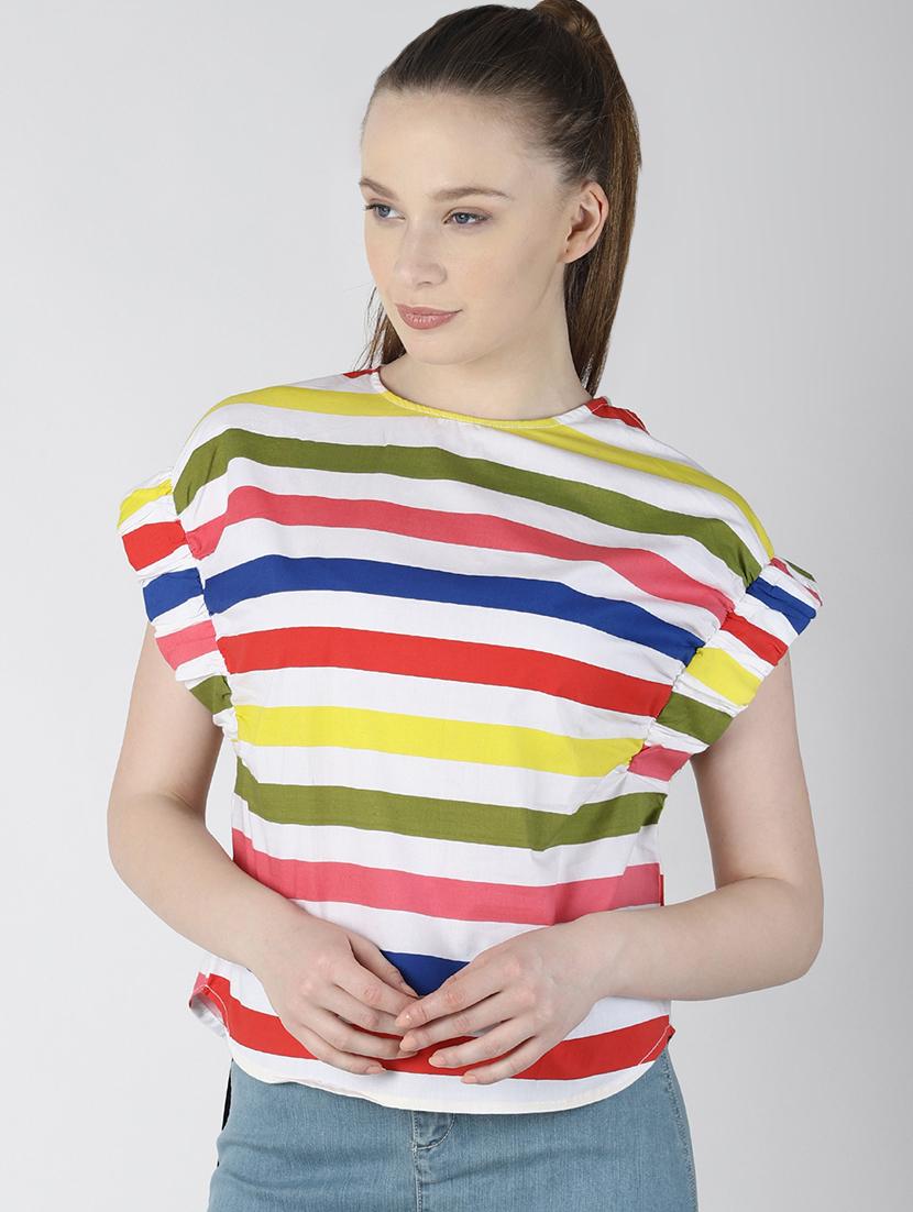 crew neck striped top - 16654616 - Zoom Image - 1