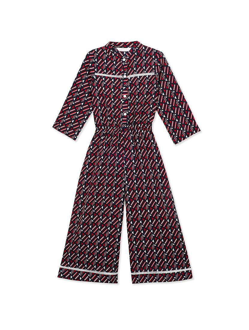 tie back geometric jumpsuit - 16655752 - Zoom Image - 1