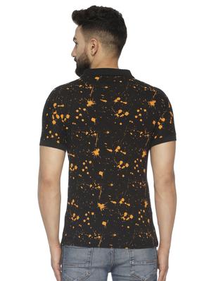 black printed polo t-shirt - 16655786 - Standard Image - 3