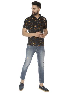 black printed polo t-shirt - 16655786 - Standard Image - 4
