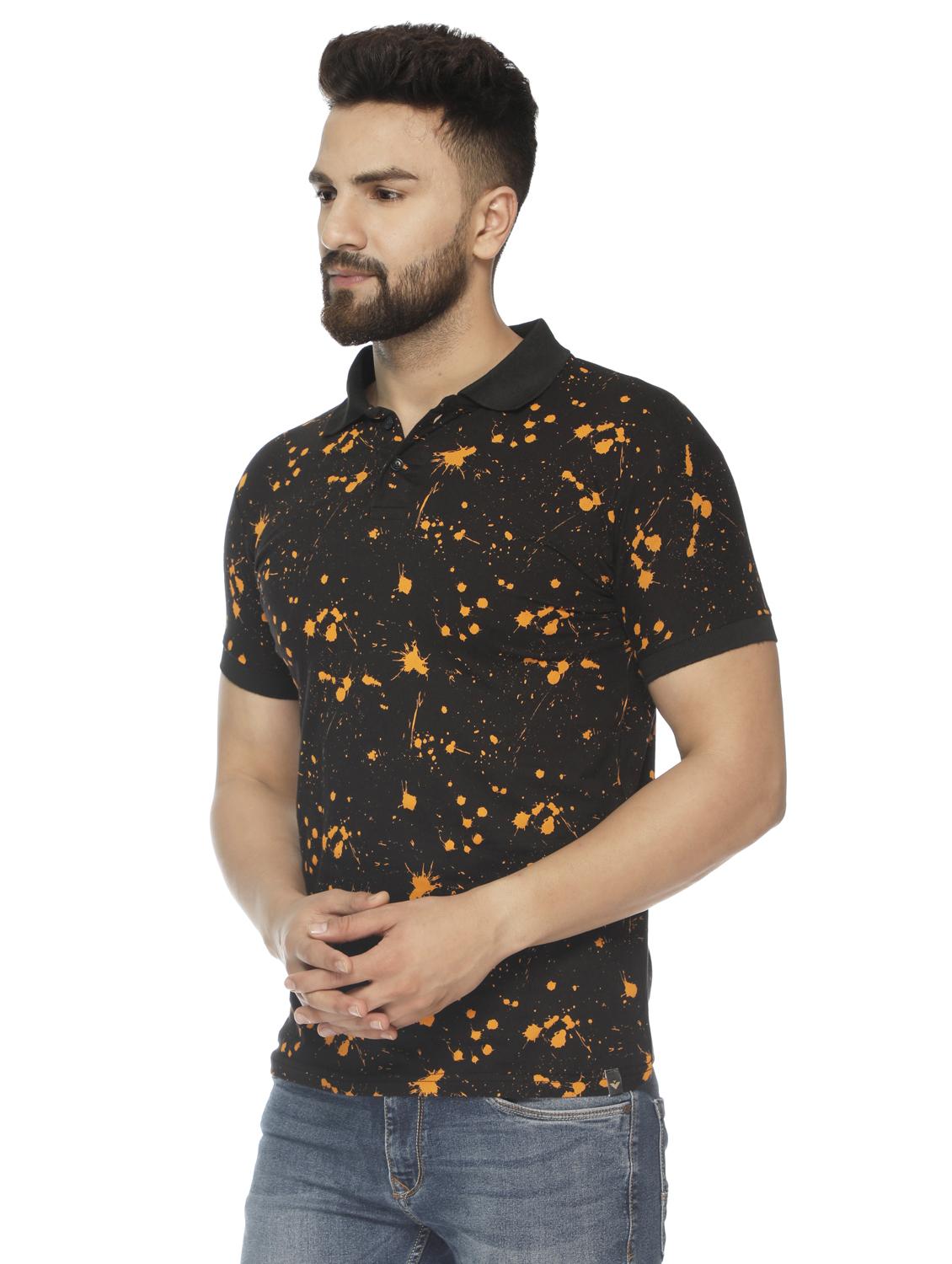 black printed polo t-shirt - 16655786 - Zoom Image - 2