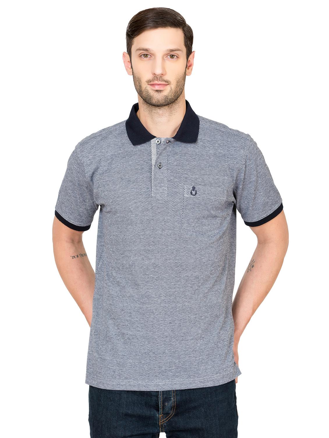 blue self design t-shirt - 16655933 - Zoom Image - 1