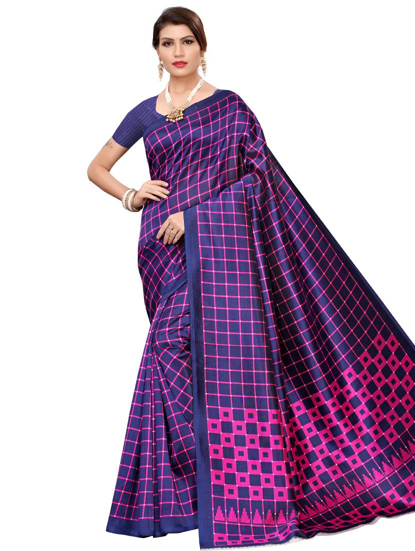 geometric bhagalpuri saree with blouse - 16655956 - Zoom Image - 1