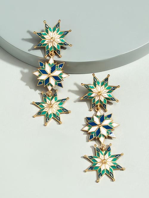 green brass drop earring - 16656288 - Standard Image - 1