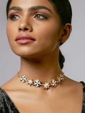 gold brass long necklace - 16656298 - Standard Image - 2