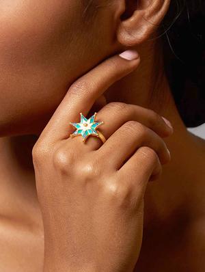 blue brass hand ring - 16656306 - Standard Image - 2