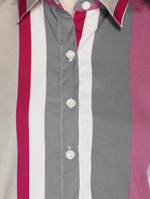 long sleeved striped a-line dress - 16656309 - Standard Image - 4