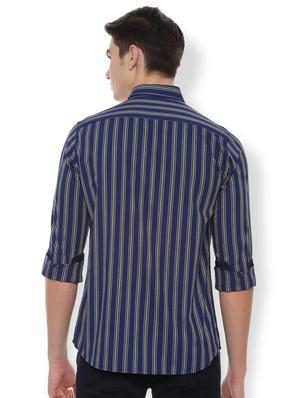 navy blue striped casual shirt - 16656468 - Standard Image - 2