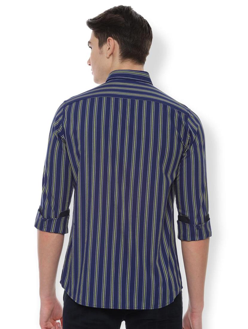 navy blue striped casual shirt - 16656468 - Zoom Image - 2