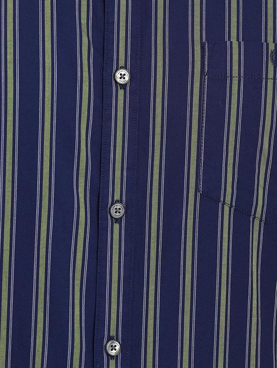 navy blue striped casual shirt - 16656468 - Zoom Image - 4