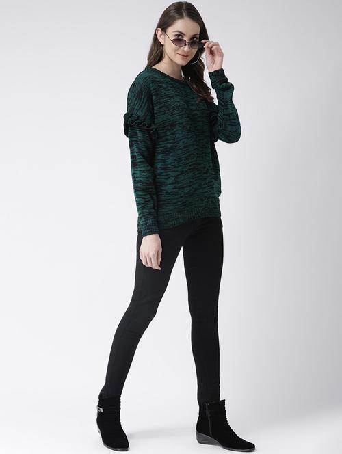 frill detail round neck pullover - 16657522 - Standard Image - 1
