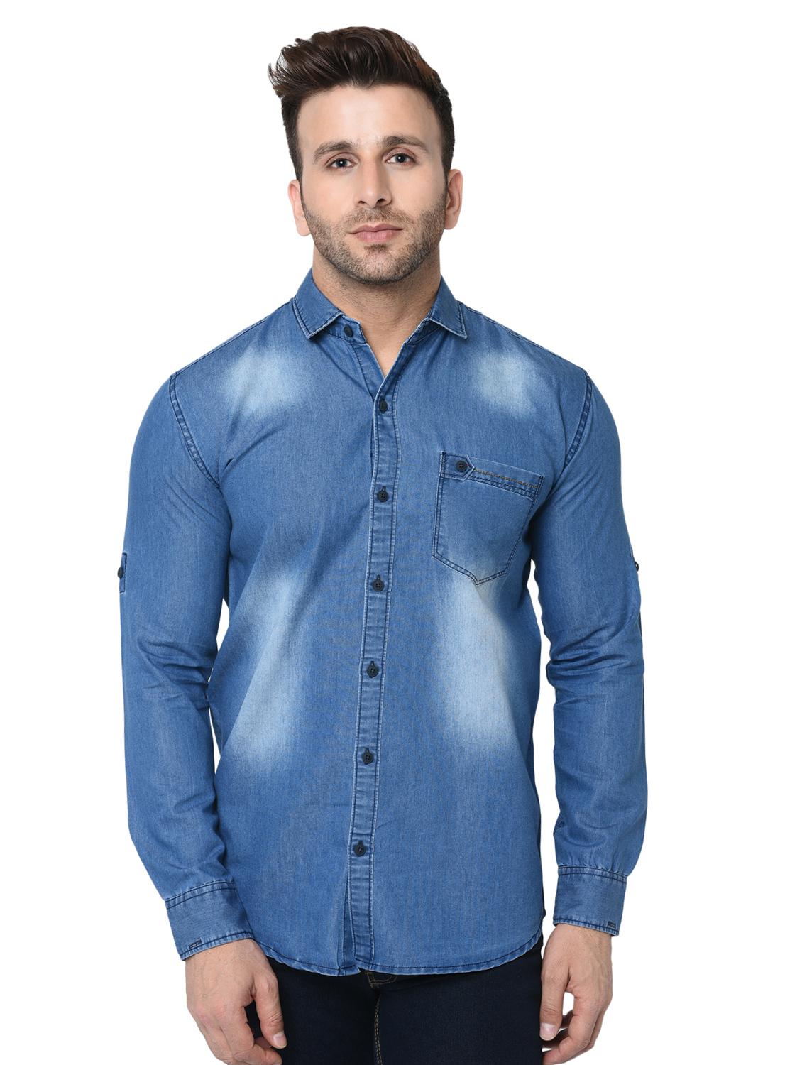 blue faded casual shirt - 16657564 - Zoom Image - 1