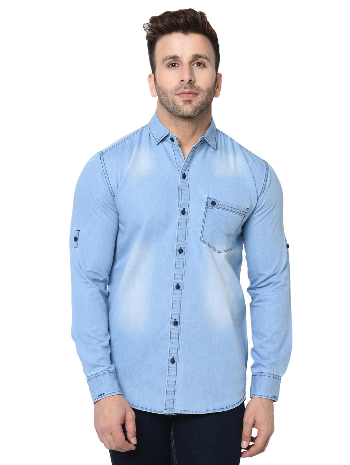 light blue faded casual shirt - 16657566 - Zoom Image - 1