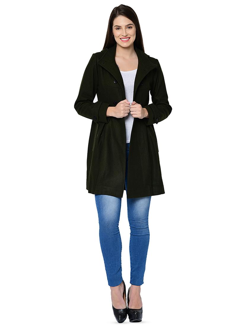 long sleeved wool trench coat - 16657597 - Zoom Image - 4
