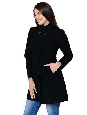 tie knot long sleeved overcoat coat - 16657607 - Standard Image - 2