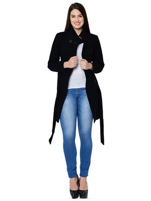 tie knot long sleeved overcoat coat - 16657607 - Standard Image - 4