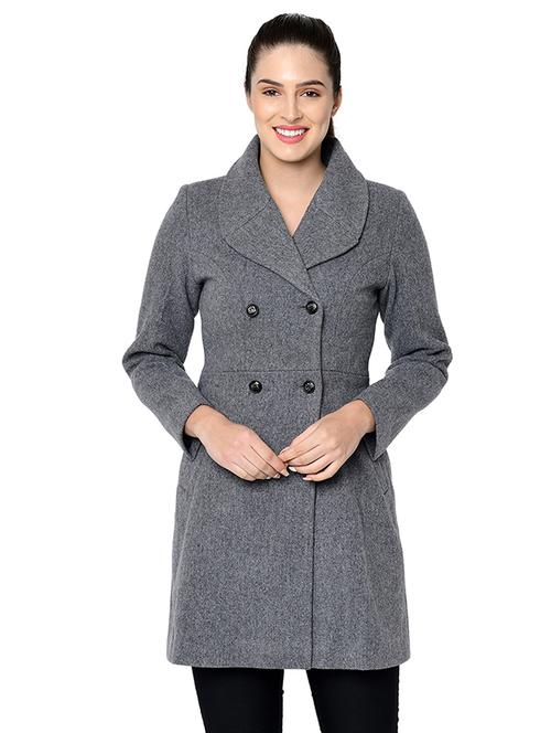 lapel neck wool trench coat - 16657613 - Standard Image - 1
