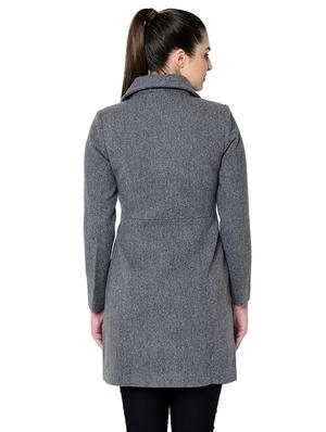 lapel neck wool trench coat - 16657613 - Standard Image - 3