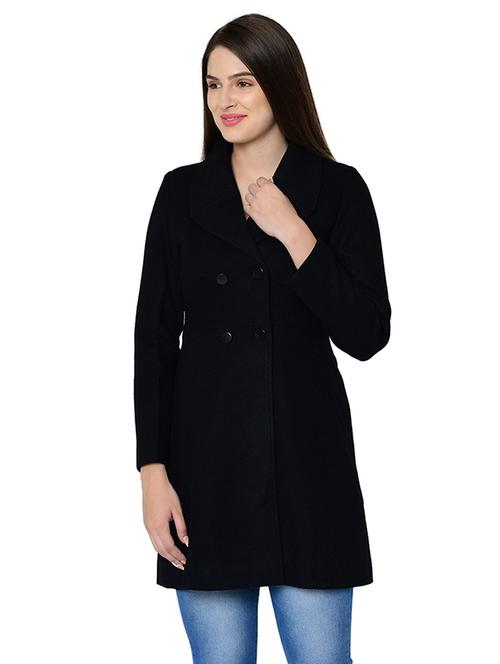 lapel neck wool trench coat - 16657658 - Standard Image - 1