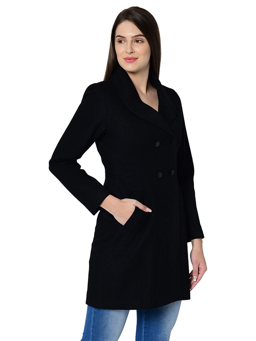 lapel neck wool trench coat - 16657658 - Zoom Image - 2