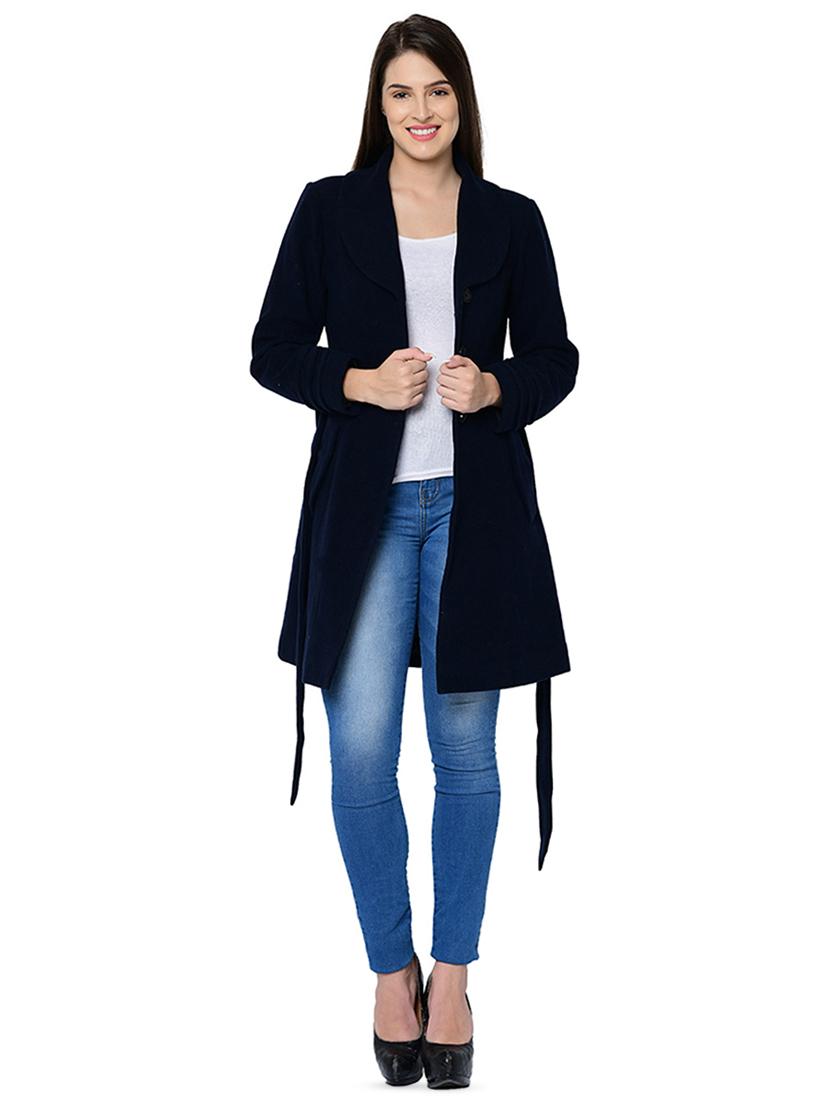 lapel neck tie knot overcoat - 16657662 - Zoom Image - 4