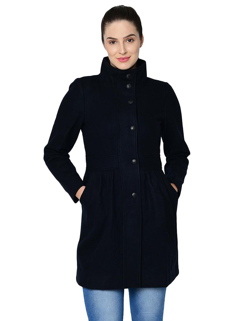 turtle neck long sleeved wool overcoat - 16657672 - Zoom Image - 1