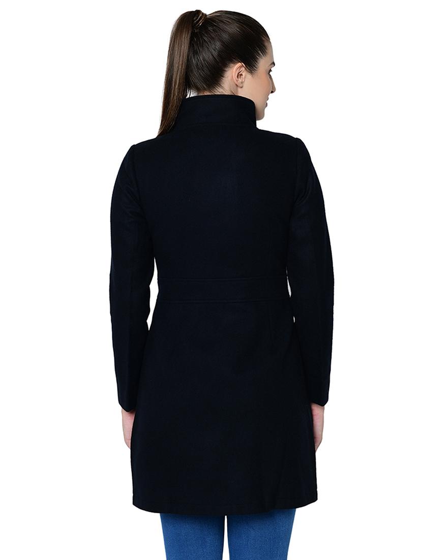 turtle neck long sleeved wool overcoat - 16657672 - Zoom Image - 3