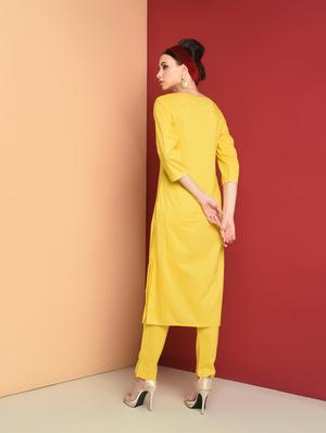 gota patti straight kurta with pant set - 16657899 - Standard Image - 4