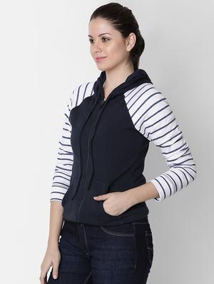 raglan sleeved striped jacket - 16658041 - Standard Image - 2