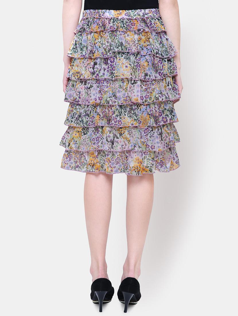high rise floral layered skirt - 16658129 - Zoom Image - 3
