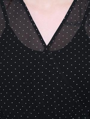 long sleeved overlap neck a-line dress - 16658132 - Standard Image - 4
