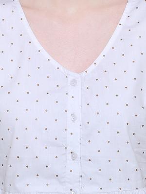 v-neck printed a-line dress - 16658135 - Standard Image - 5