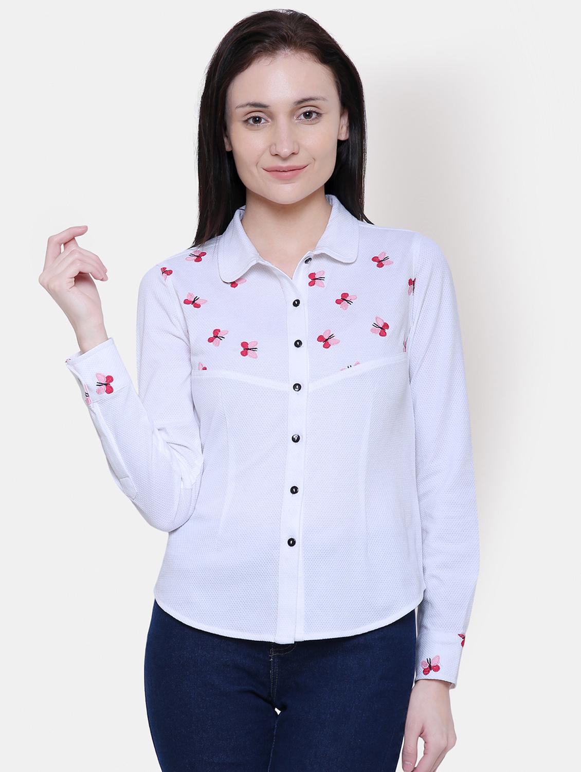 long sleeved embroidered detail shirt - 16658142 - Zoom Image - 1