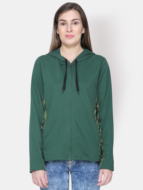 hooded neck solid jacket - 16658146 - Standard Image - 1