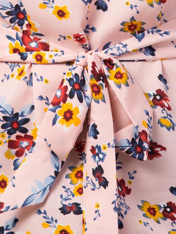 tie knot bell sleeved floral top - 16658223 - Zoom Image - 5
