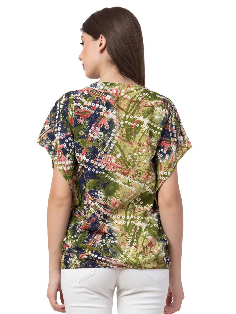 round neck pleated blouson top - 16658242 - Zoom Image - 3