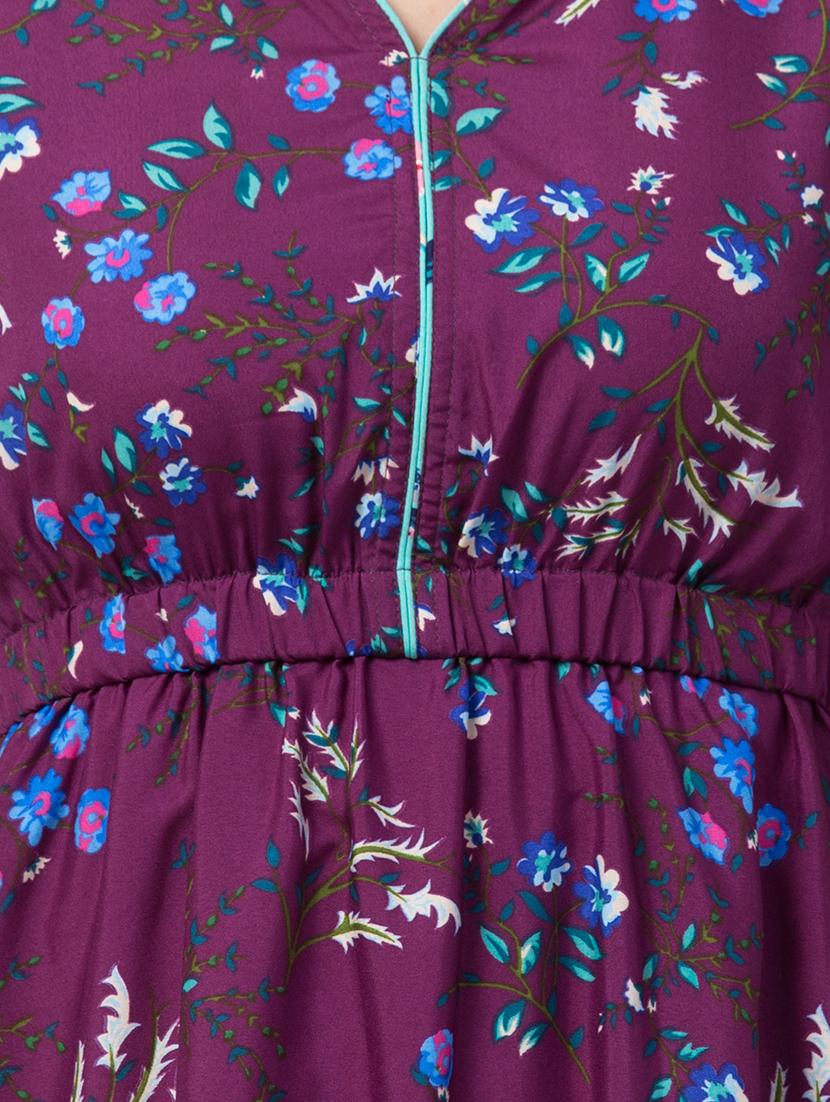 frill trim floral maxi dress - 16658243 - Zoom Image - 4