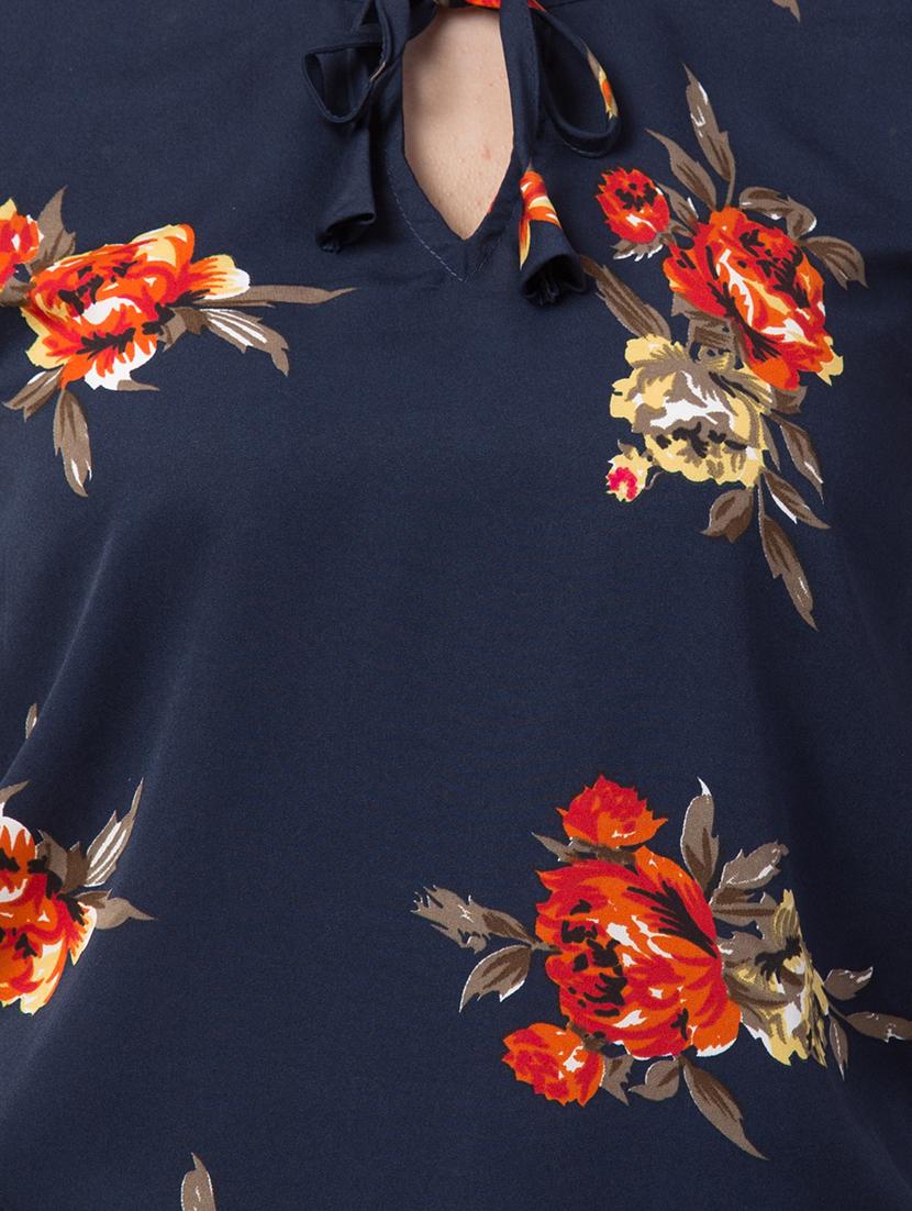 tie knot bell sleeved floral top - 16658251 - Zoom Image - 5