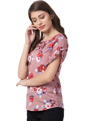 tie knot bell sleeved floral top - 16658252 - Standard Image - 2