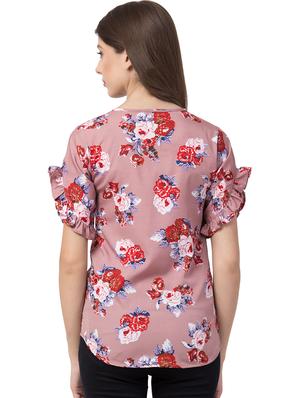 tie knot bell sleeved floral top - 16658252 - Standard Image - 3