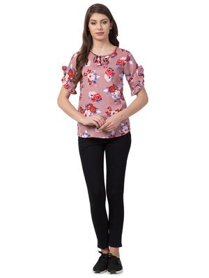 tie knot bell sleeved floral top - 16658252 - Standard Image - 4