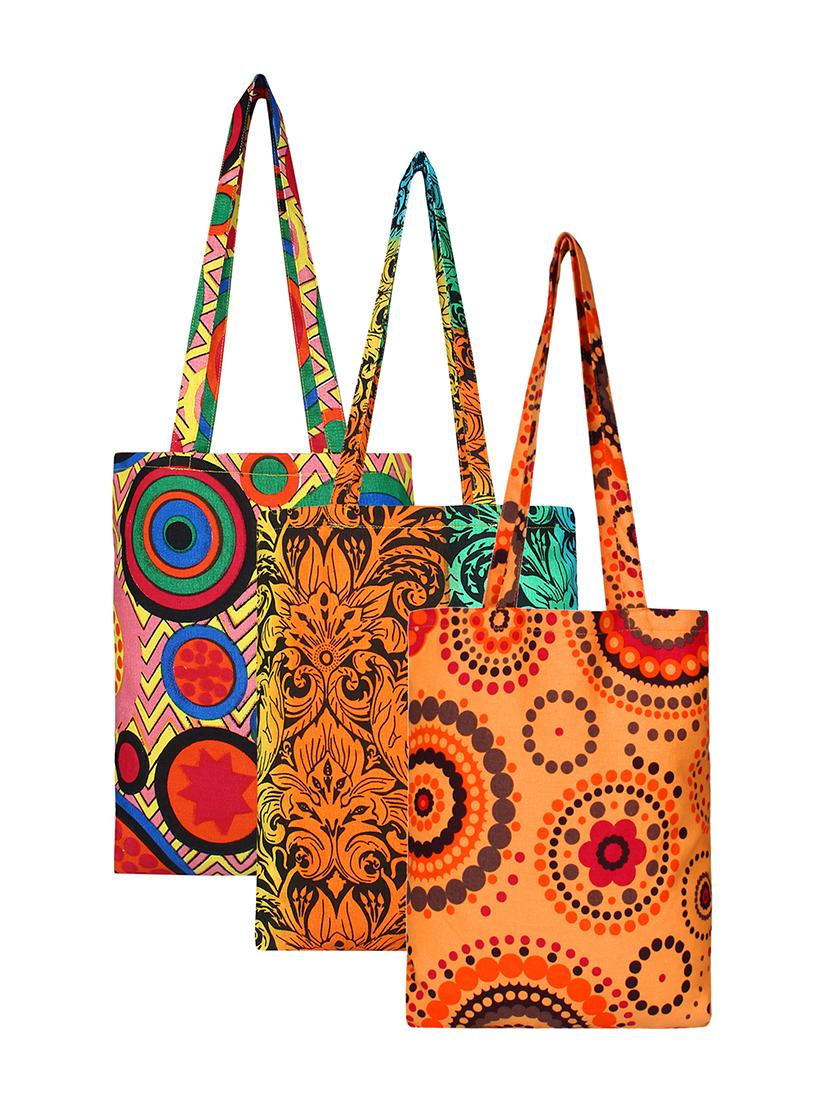 multi colored canvas regular shopping bag - 16658572 - Zoom Image - 1