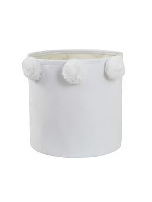 white pom pom storage hamper - 16658621 - Standard Image - 2
