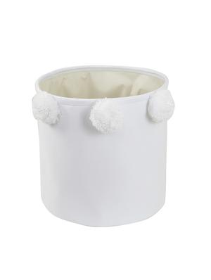 white pom pom storage hamper - 16658621 - Standard Image - 3