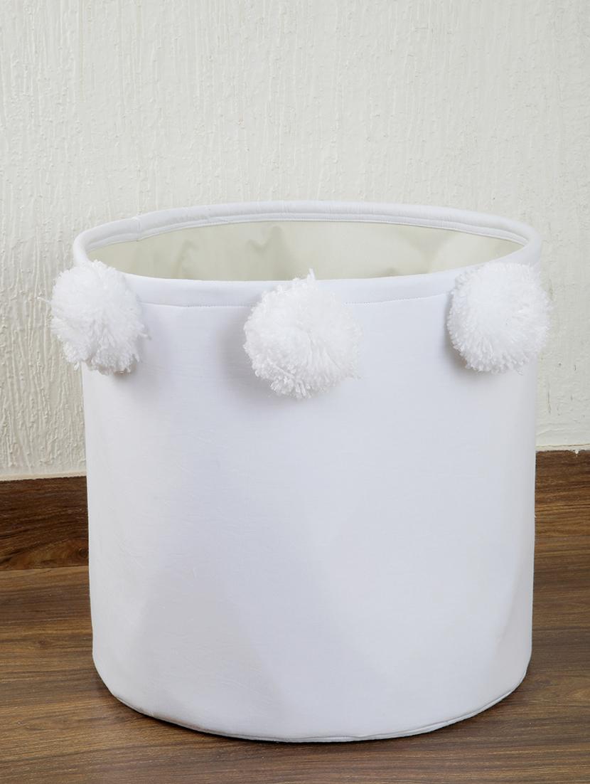 white pom pom storage hamper - 16658621 - Zoom Image - 1