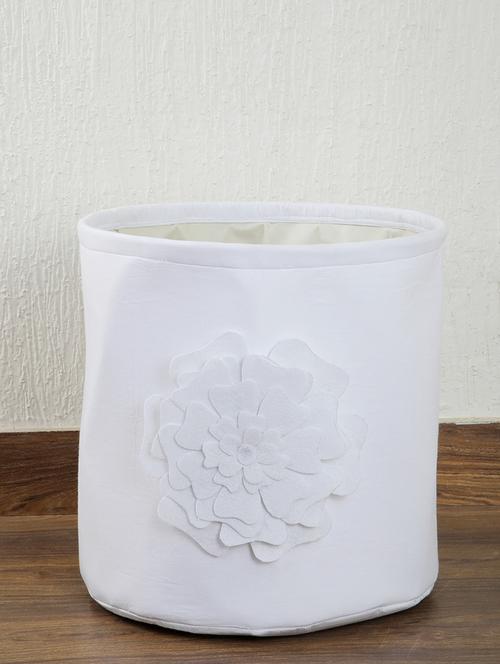 white flower patch storage hamper - 16658622 - Standard Image - 1