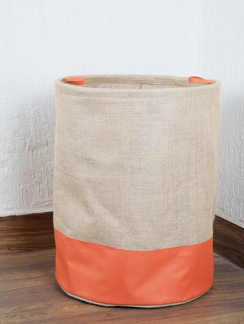 orange jute storage hamper - 16658640 - Zoom Image - 1